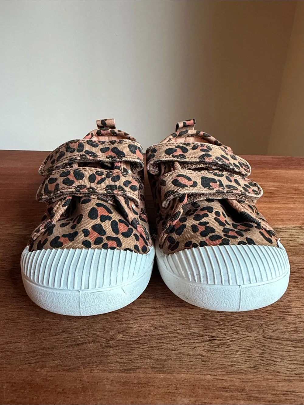 Cat& Jack Leopard Print Kids Velcro Sneakers - Brown